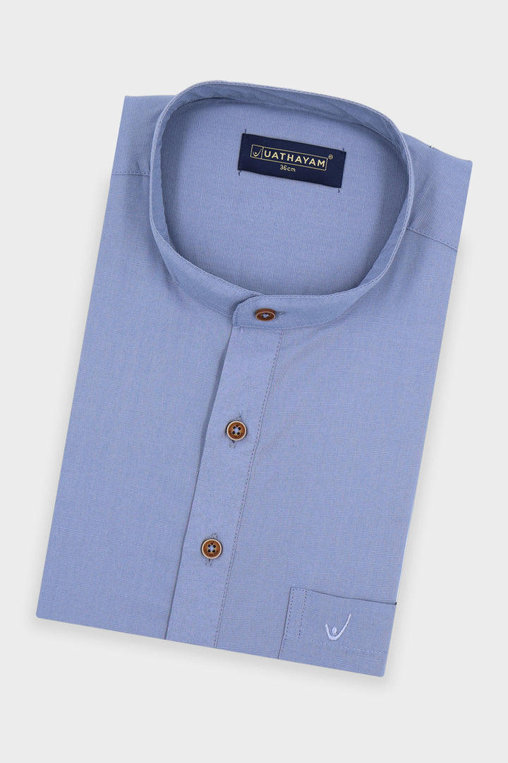 Dusk Blue Short Kurta for Men by Metro