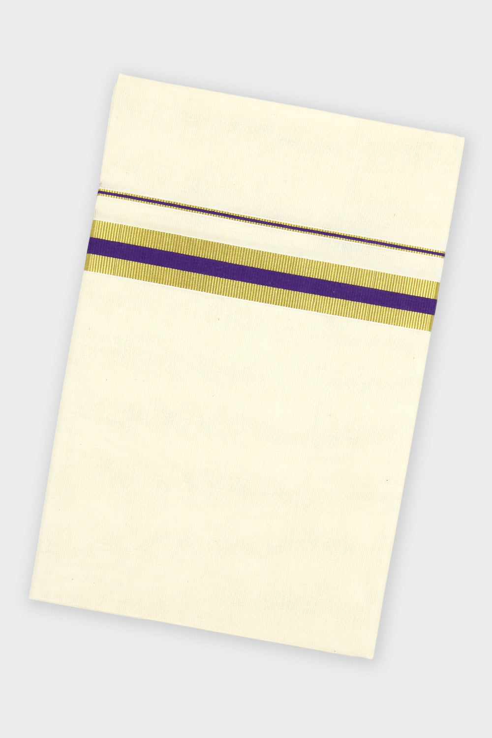 Midnight Violet Double Layered Dhoti with Fancy Borders for Men