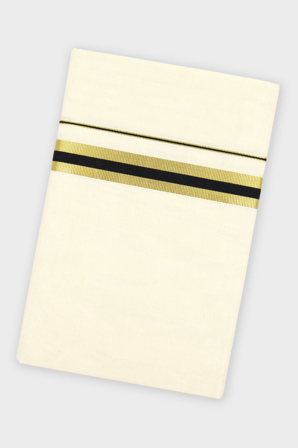 Black Double Layered Dhoti with Fancy Borders for Men