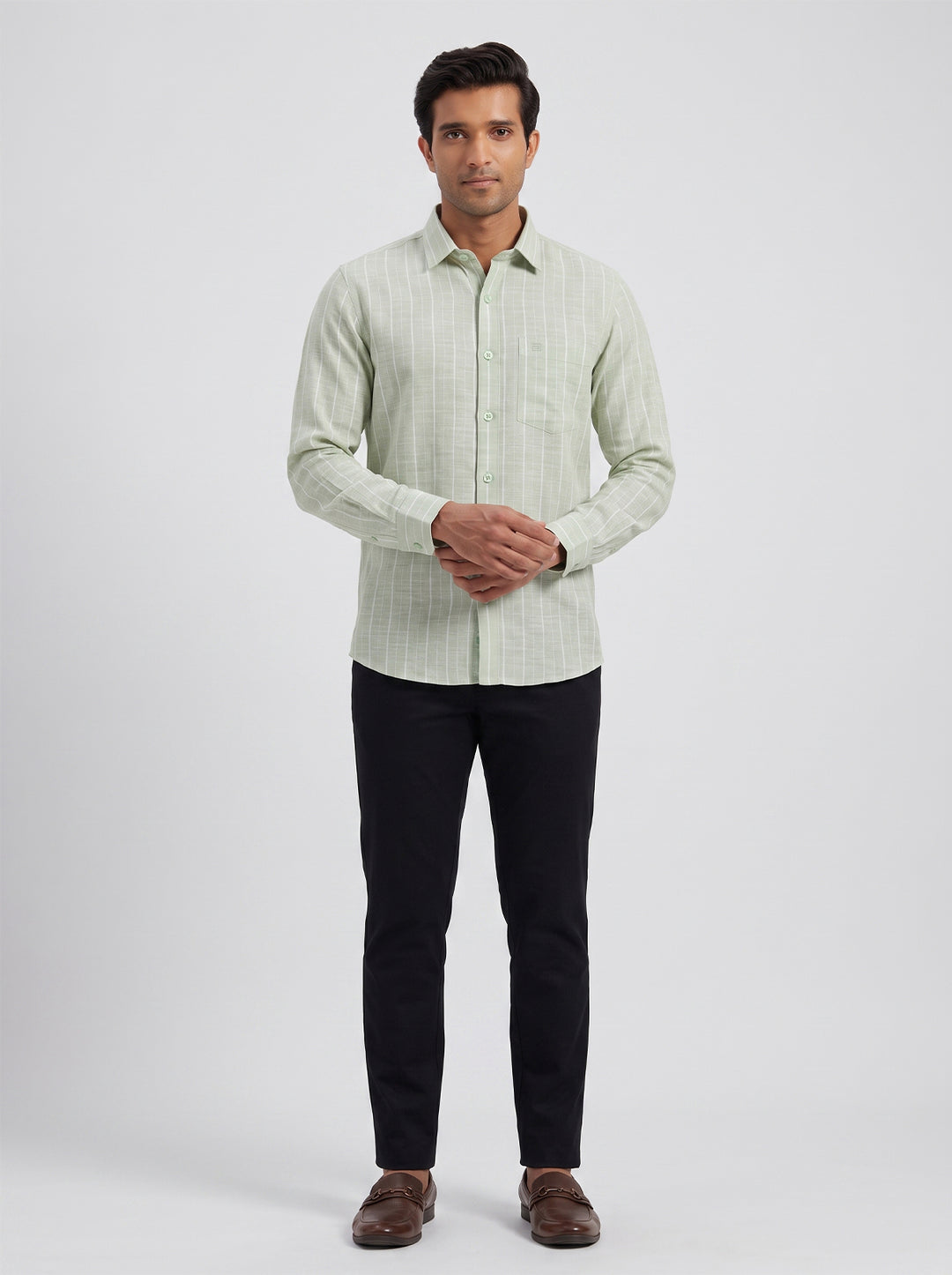 Jeta + Monaco - Ice Mint Shirt With Soft Black Trouser Combo For Men | Ariser