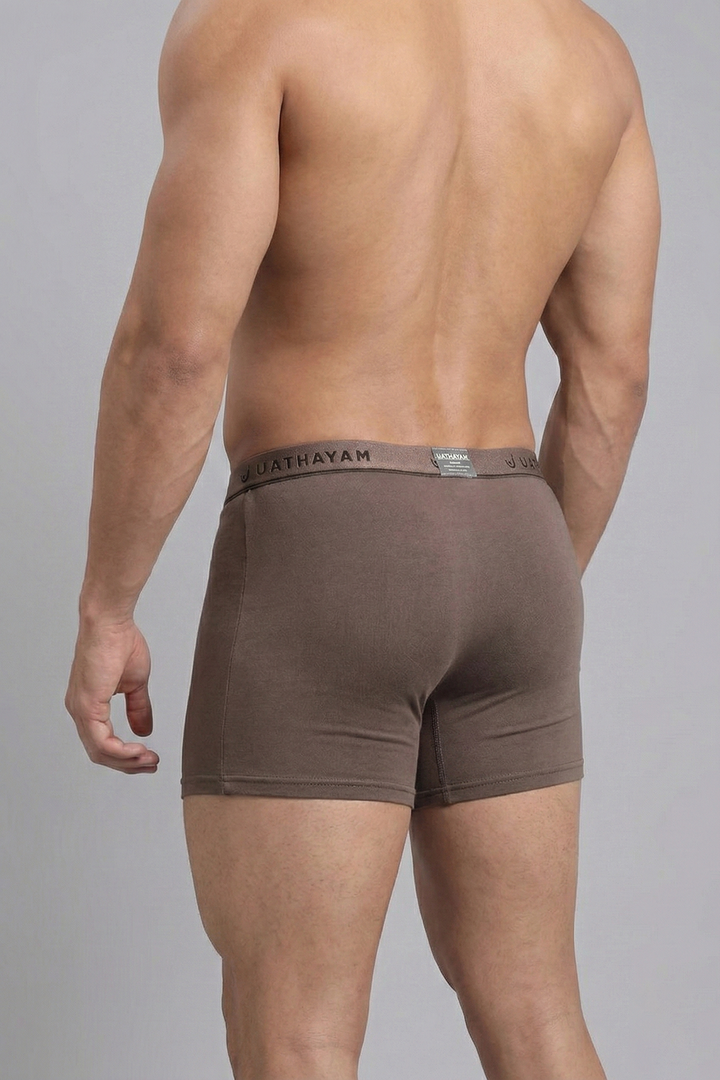 Soft cotton mushroom brown trunks for men breathable innerwear