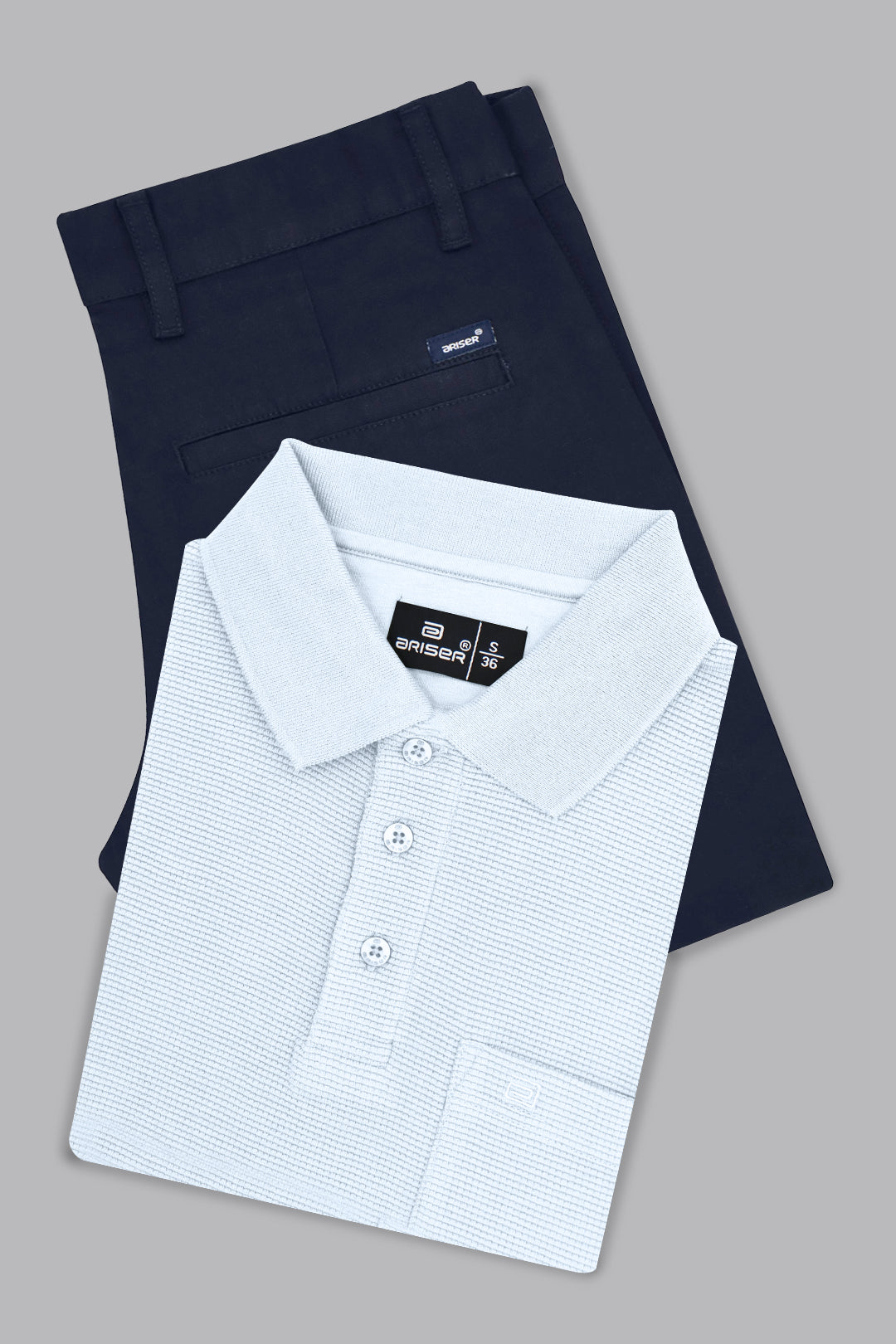 Smart casual waffle polo trouser set