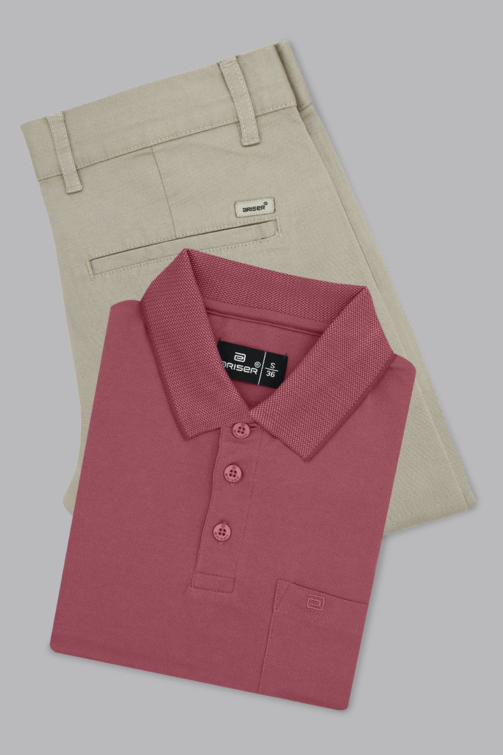 Smart casual men’s polo t-shirt trouser combo Ariser