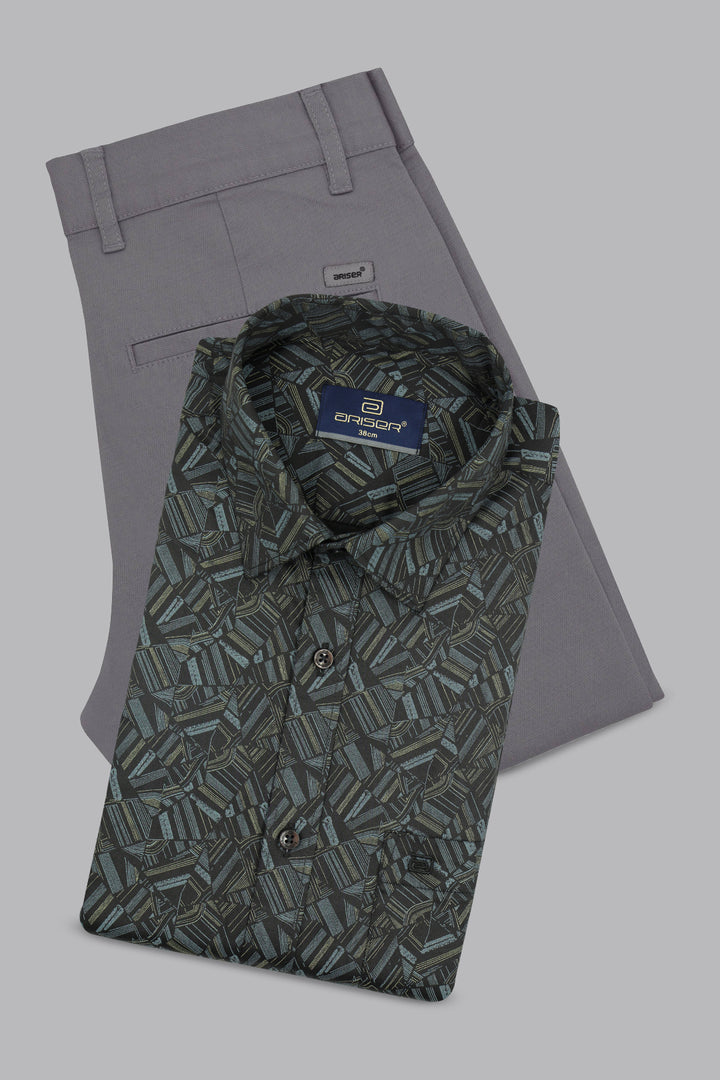 Gray trouser combo for men