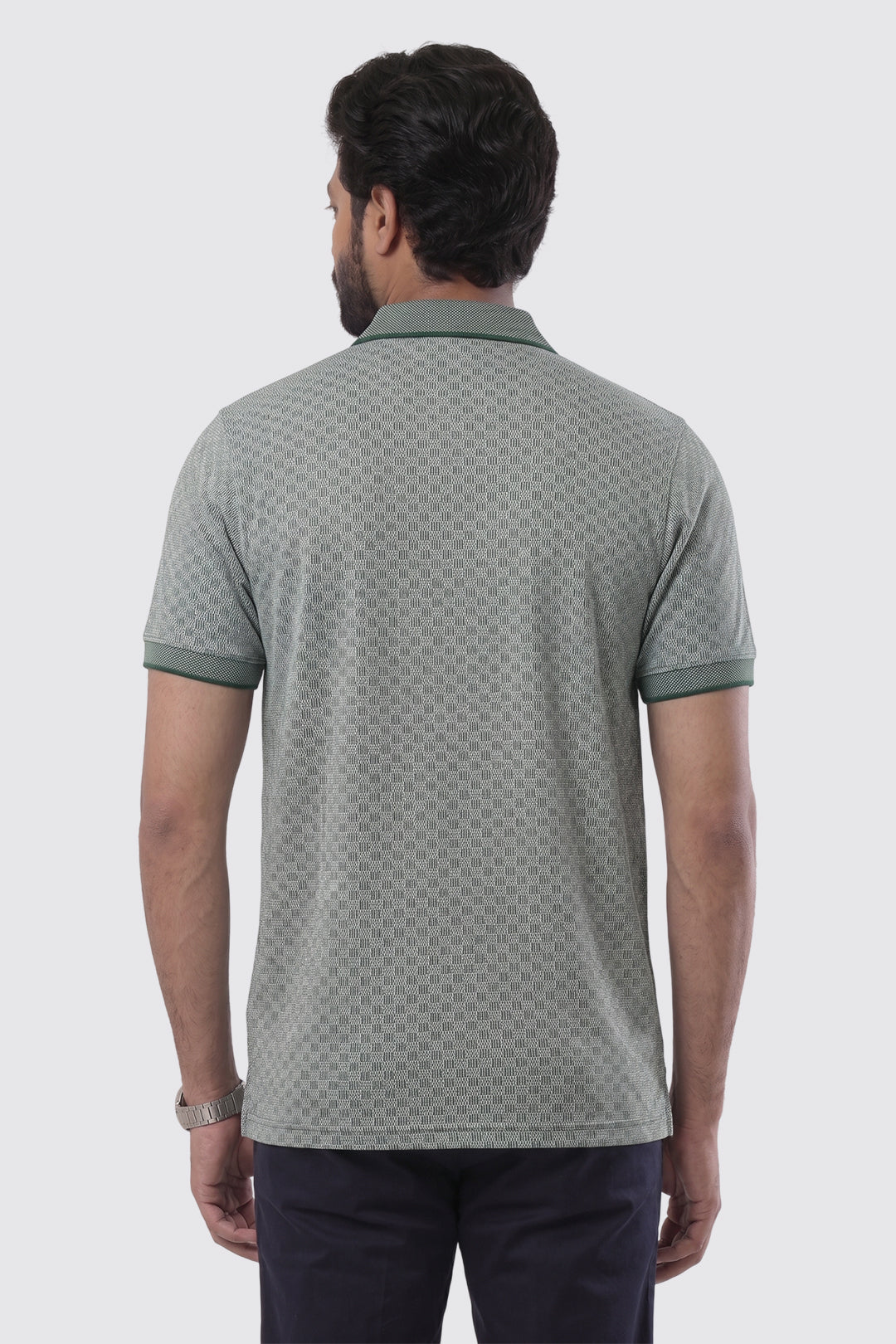 Casual Micro Pattern Polo T-Shirt for Men