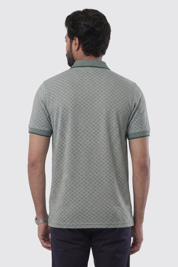 Casual Micro Pattern Polo T-Shirt for Men