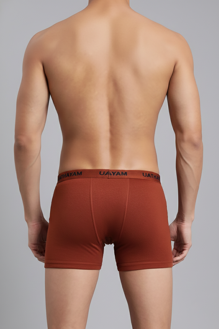 Comfortable rust brown innerwear trunks for men by Uathayam