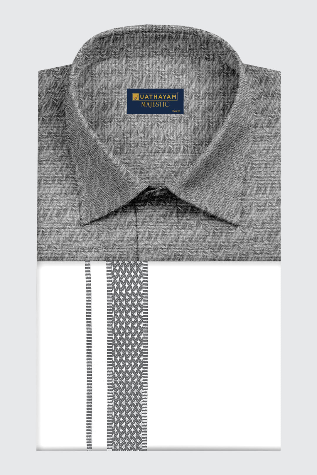 Steel grey matching shirt and dhoti set