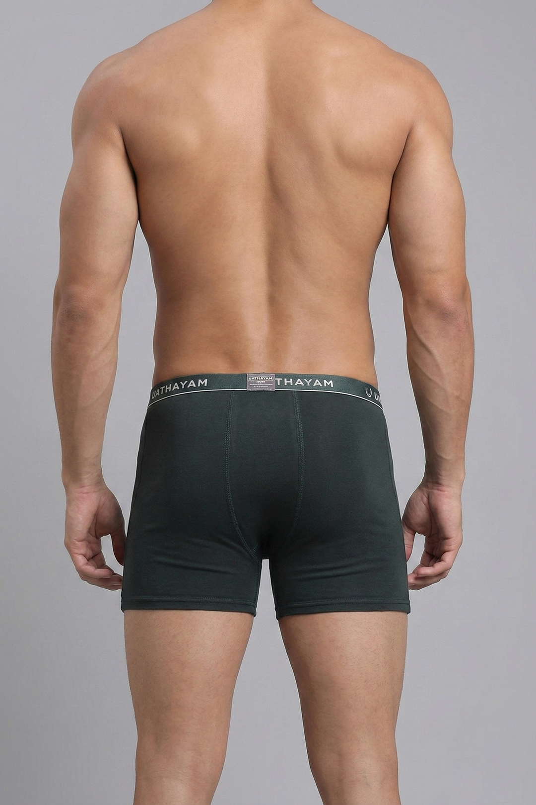 Comfortable deep forest green innerwear trunks for men by Uathayam