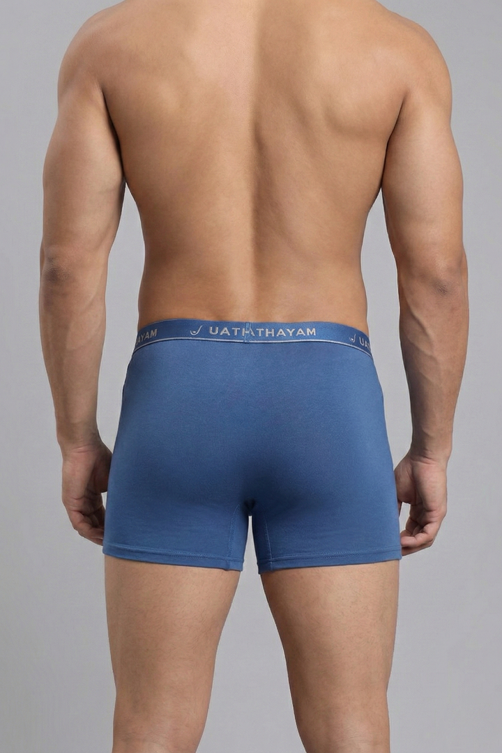 Men comfortable cotton trunks with outer elastic