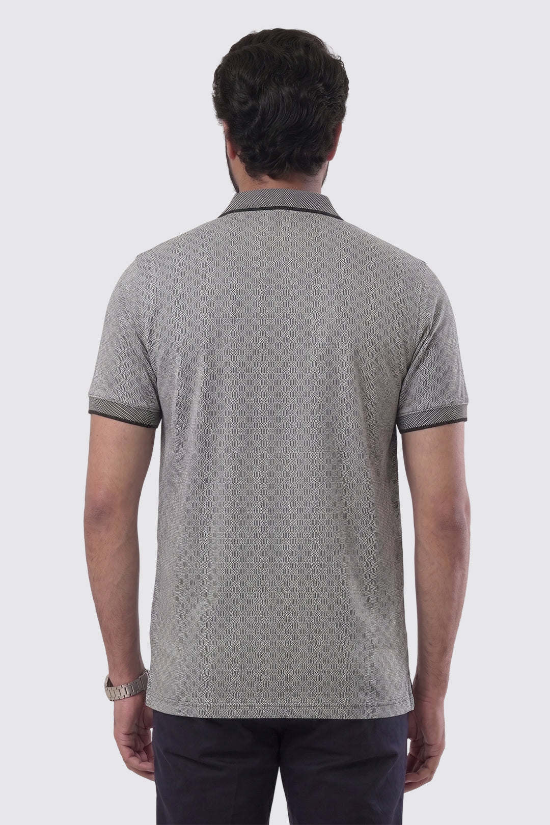 Casual Micro Pattern Polo T-Shirt for Men