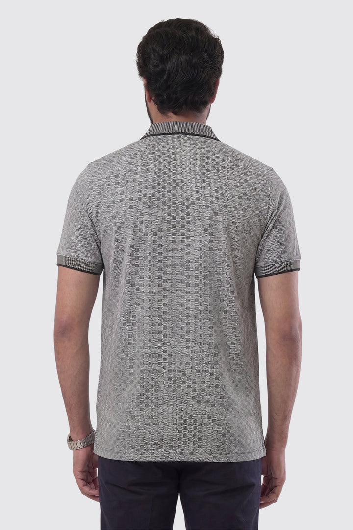 Casual Micro Pattern Polo T-Shirt for Men