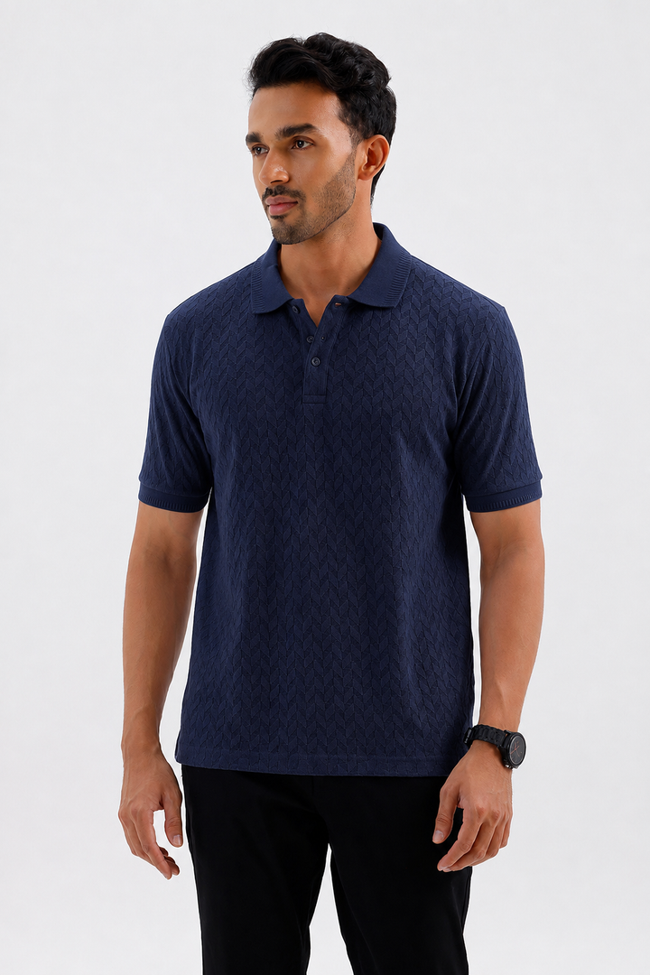 Fashion Polo - Deep Blue T-Shirts For Men | Ariser