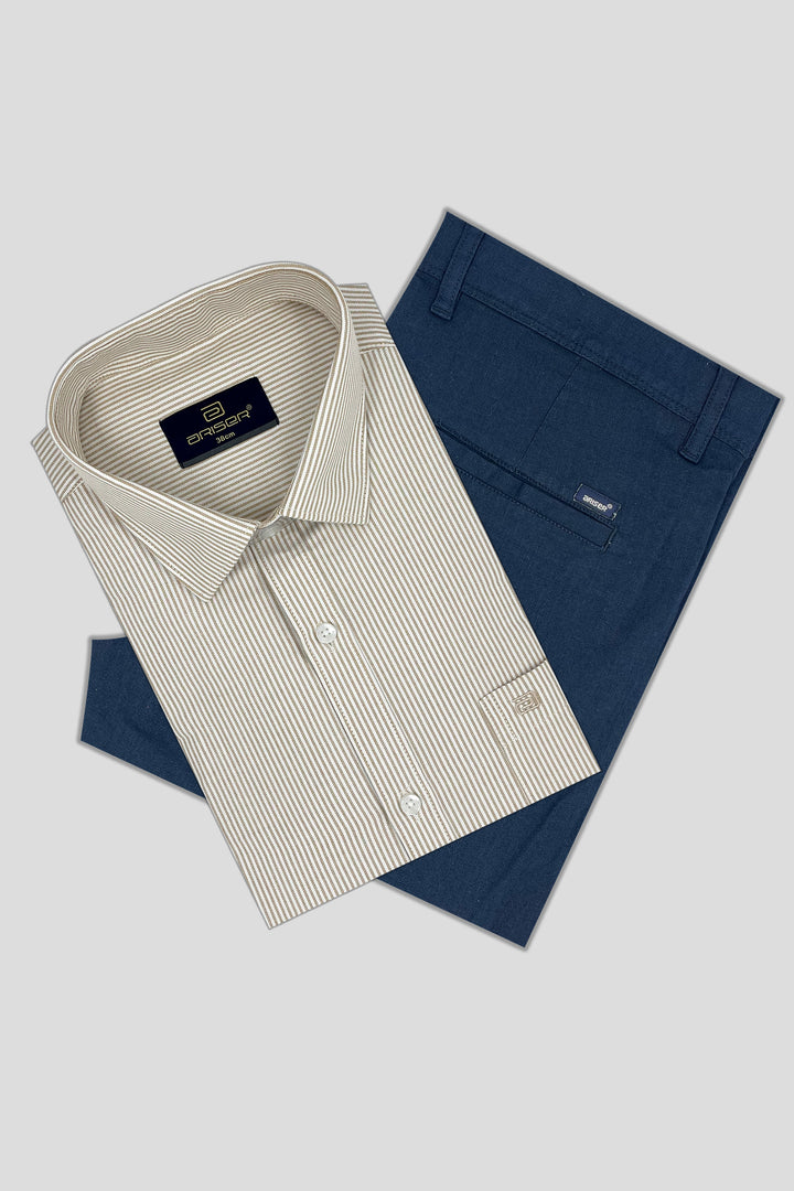 Stripe shirts and trouser combo