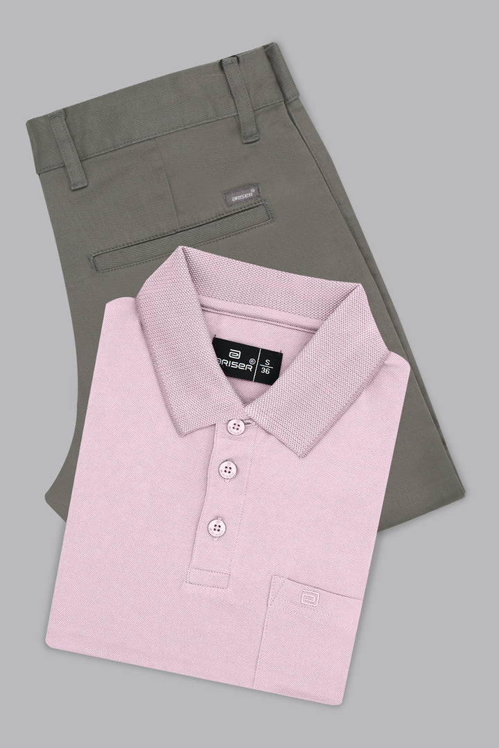 Basic chino slate gray trouser men