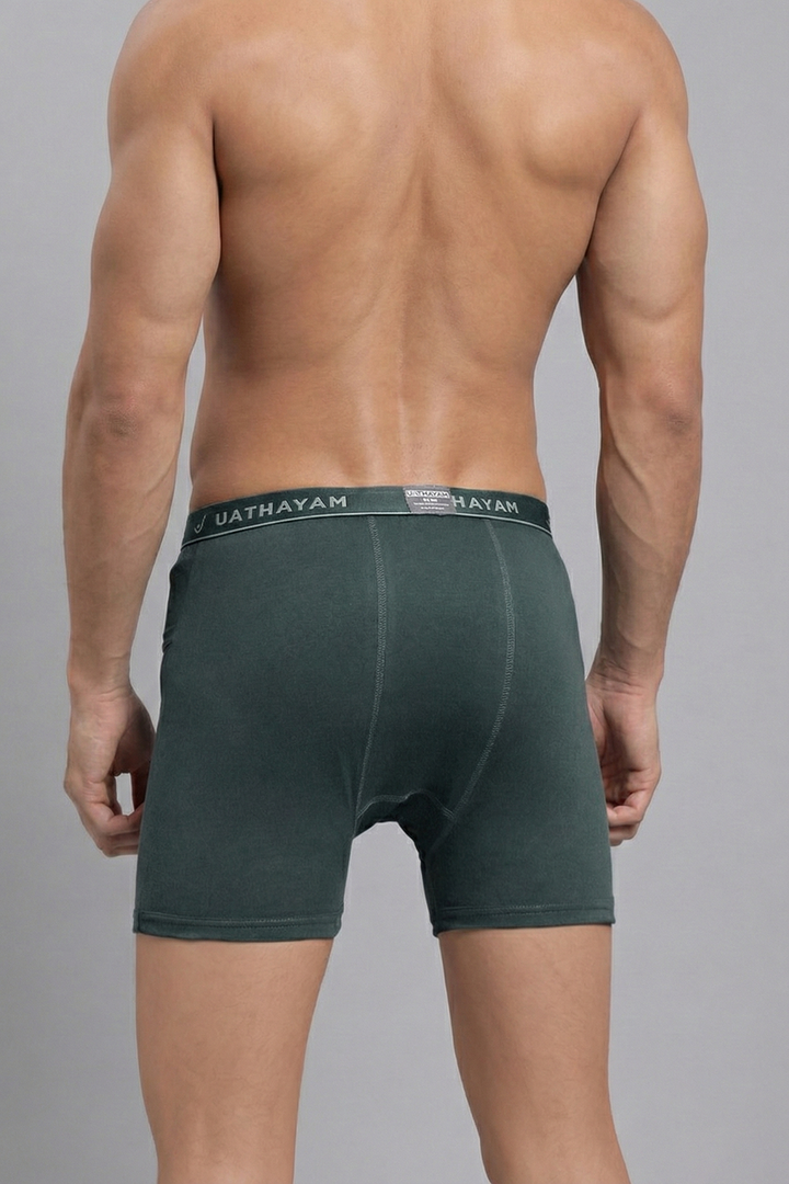 Soft breathable cotton trunks forest green