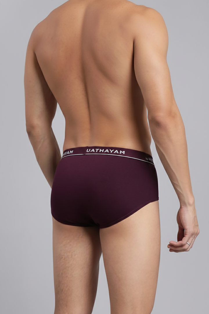 Durable and breathable dark purple men’s briefs