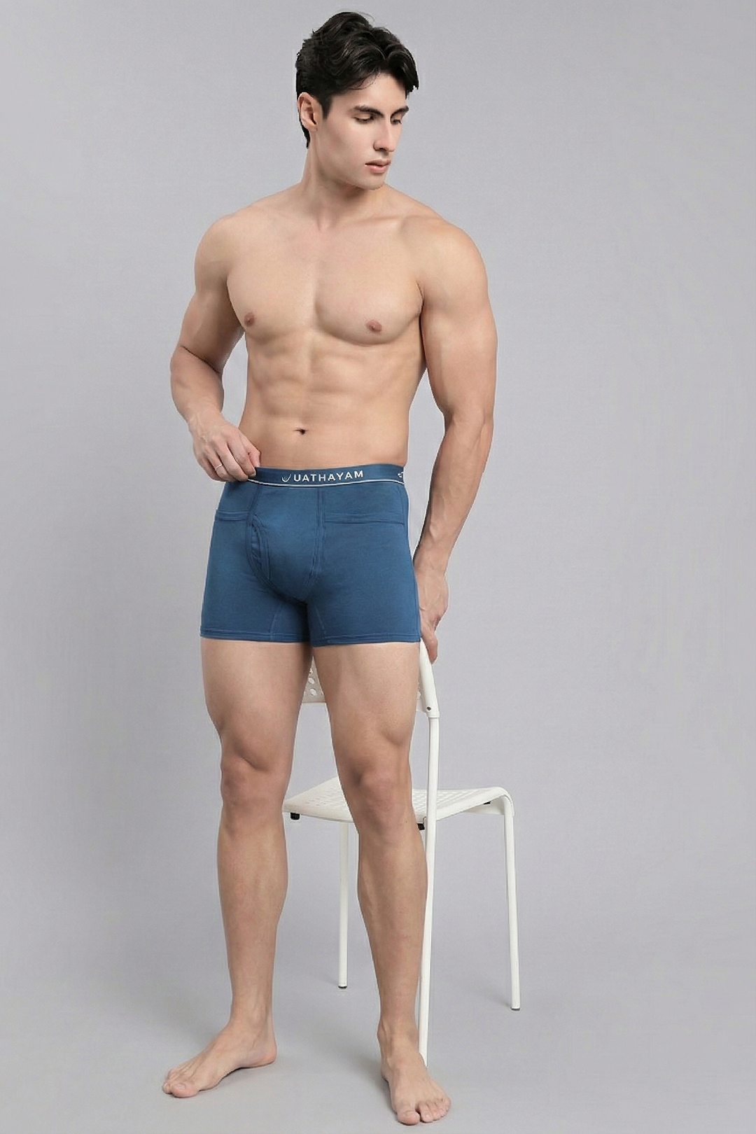 Soft cotton men trunks dark blue shade