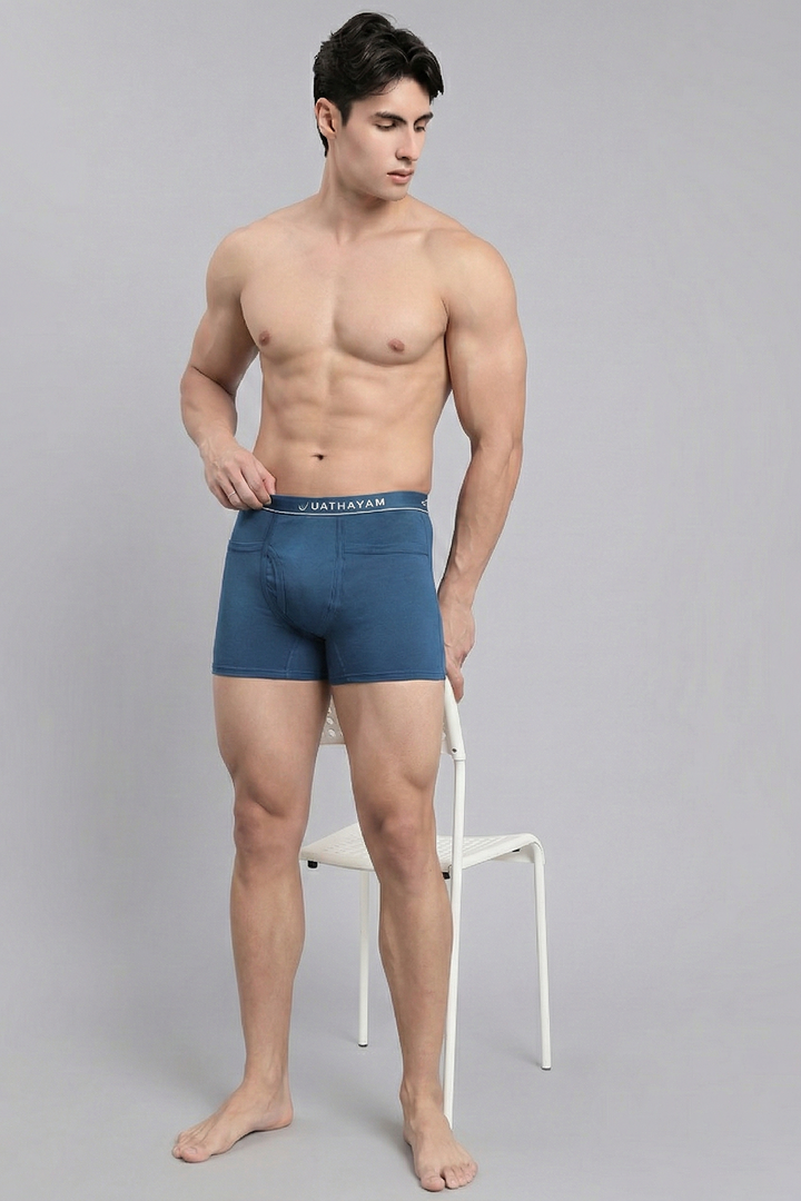 Soft cotton men trunks dark blue shade