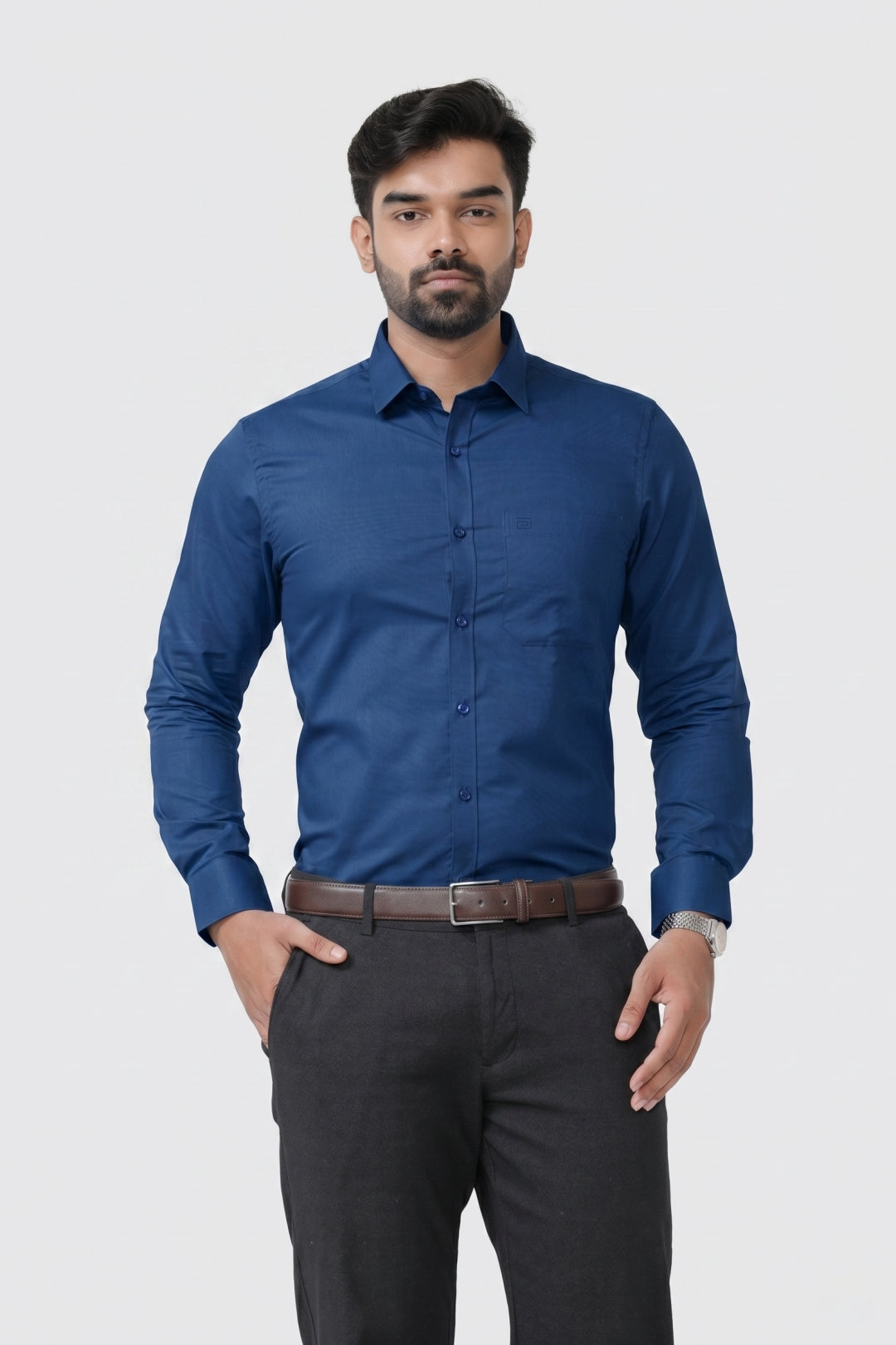 Luxor -Deep Ocean Blue Formal Shirts for Men | Ariser
