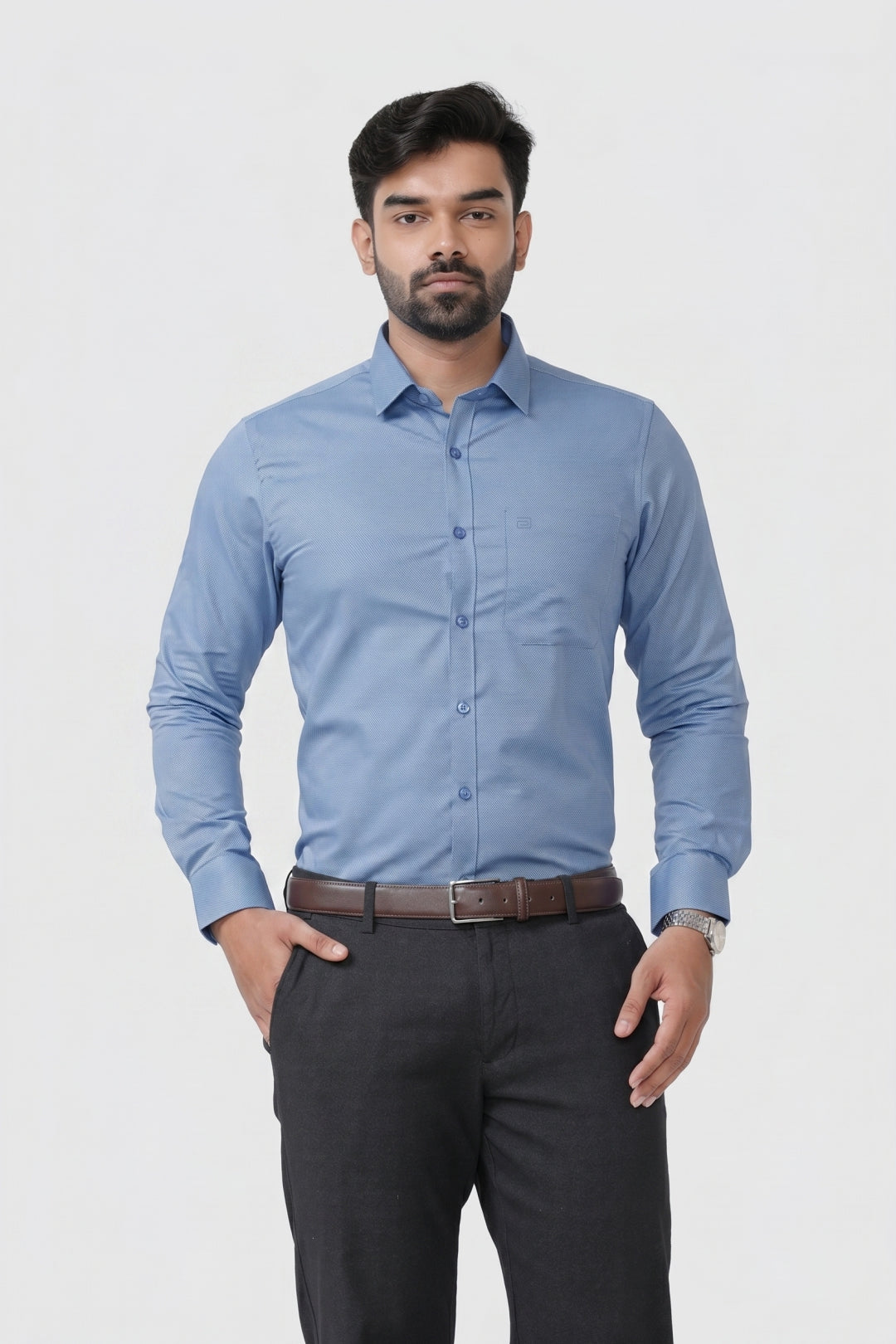 Luxor -Frost Blue Formal Shirts for Men | Ariser