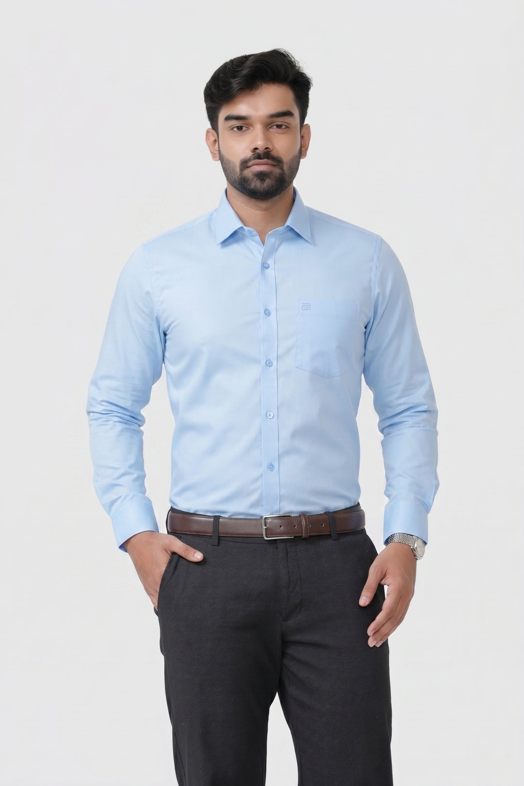 Luxor -Iceberg Blue Formal Shirts for Men | Ariser