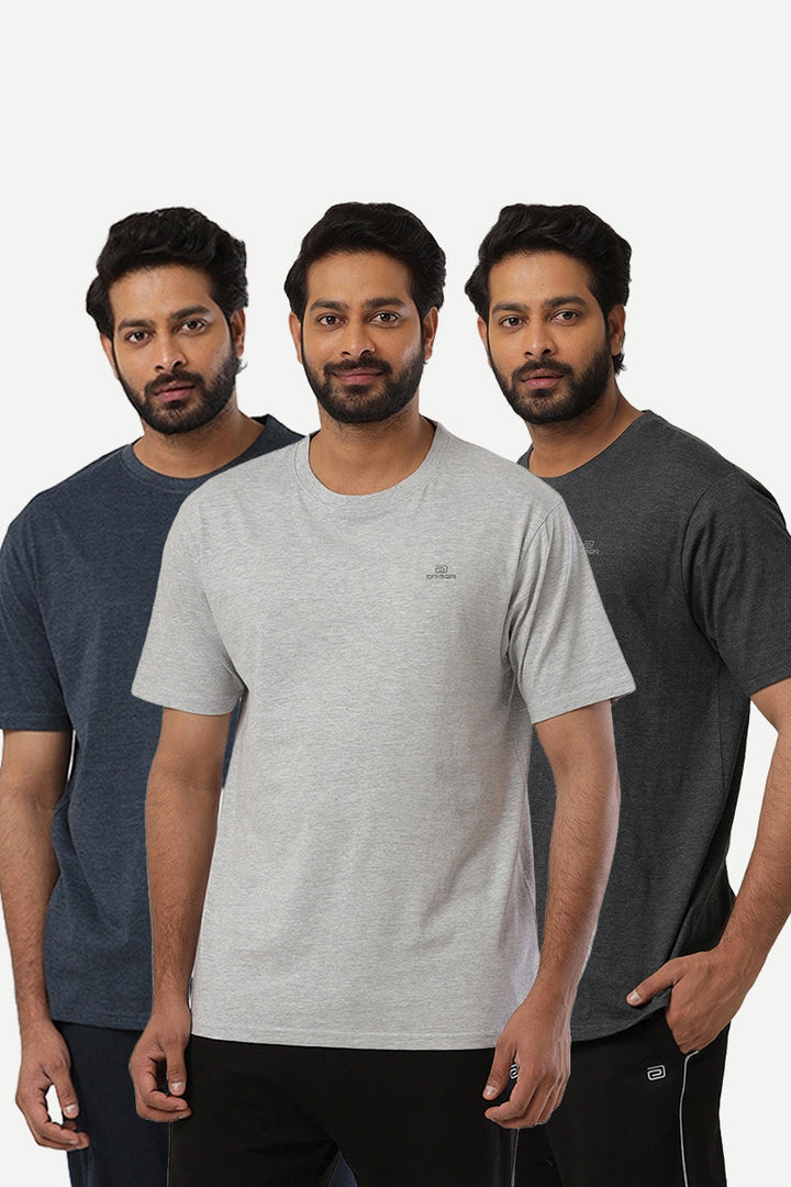 Round Neck - Solid T-Shirt Pack Of 3 Combo For Men | Ariser