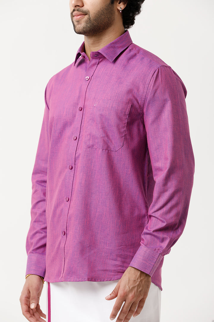 UATHAYAM Varna Matching Dhoti & Shirt Set Full Sleeves Light Purple-11019