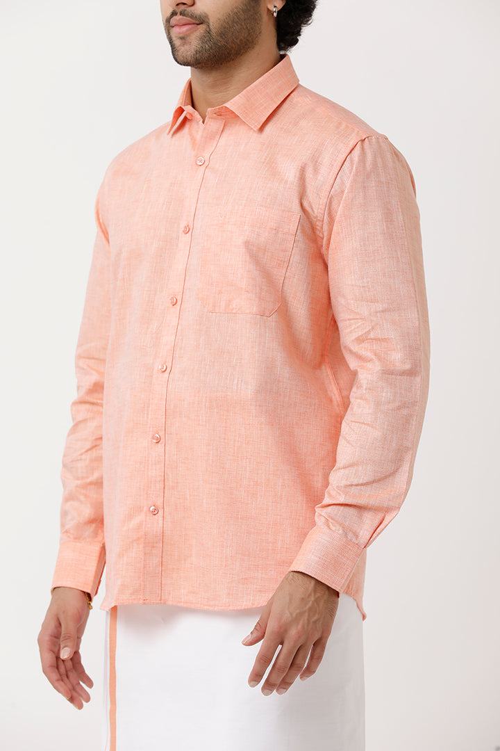 Varna Matching Double Dhoti & Shirt Set Full Sleeves Lemonade -11027