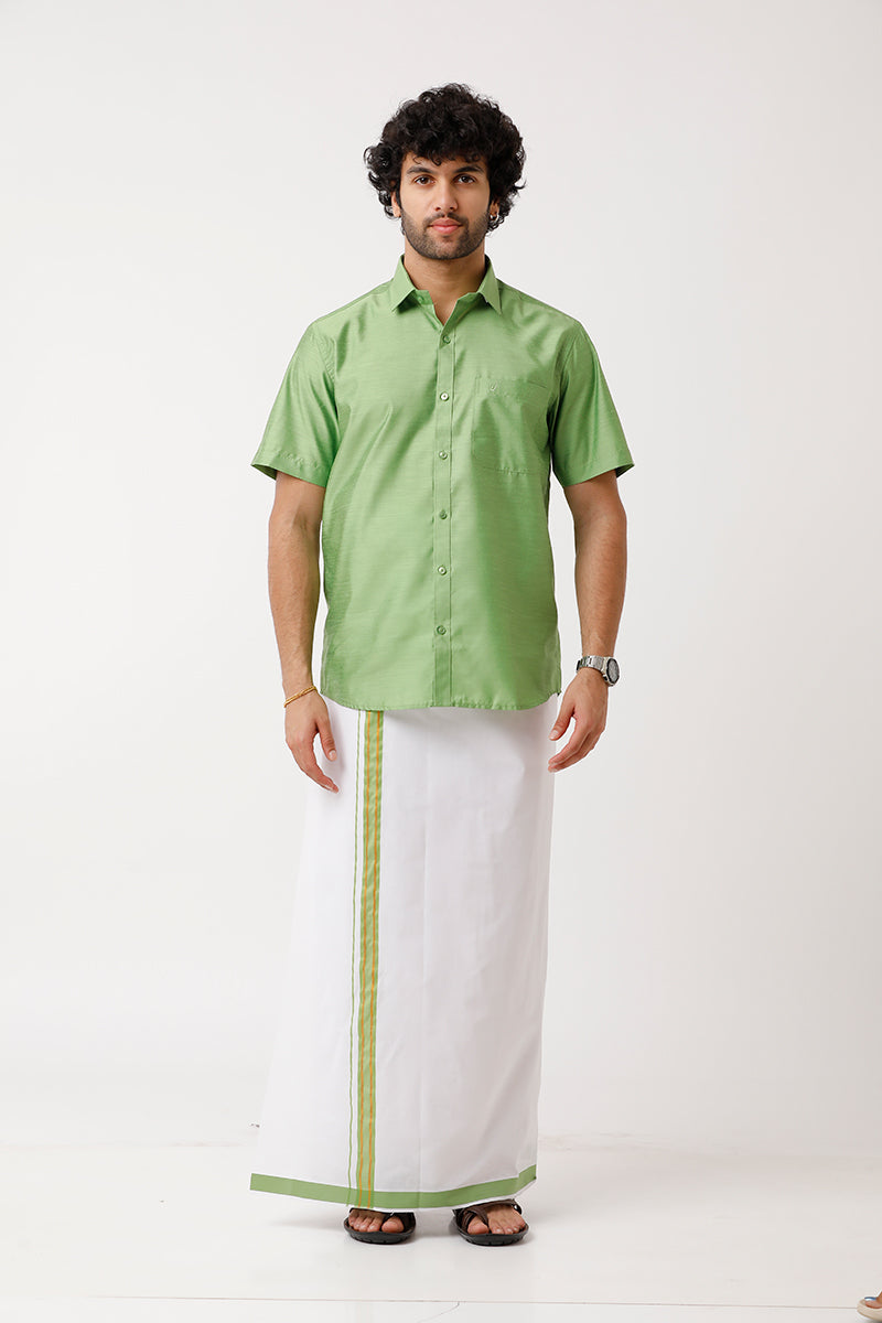 Art Silk Shirt Dhoti Set