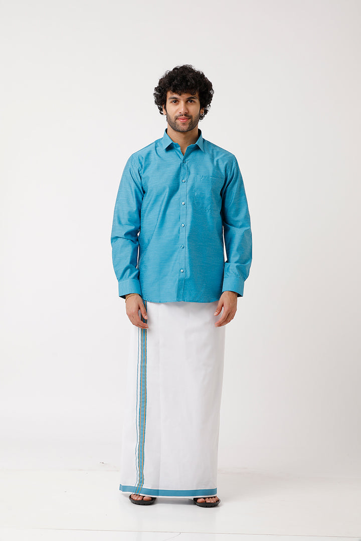 Rammer Green With Fancy Border Dhoti Matching Set - DIV13902F