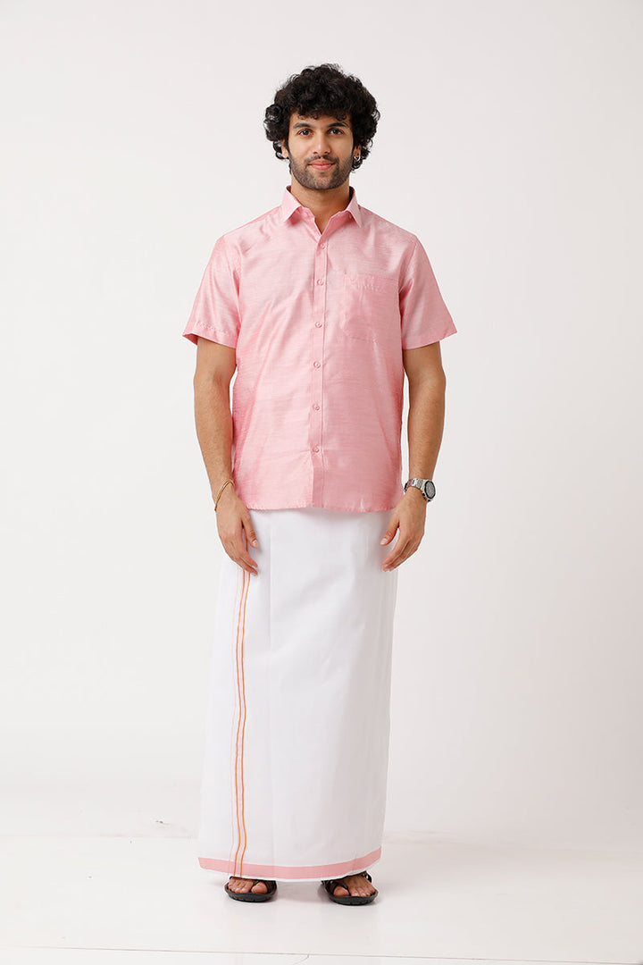Art Silk Shirt Dhoti Set