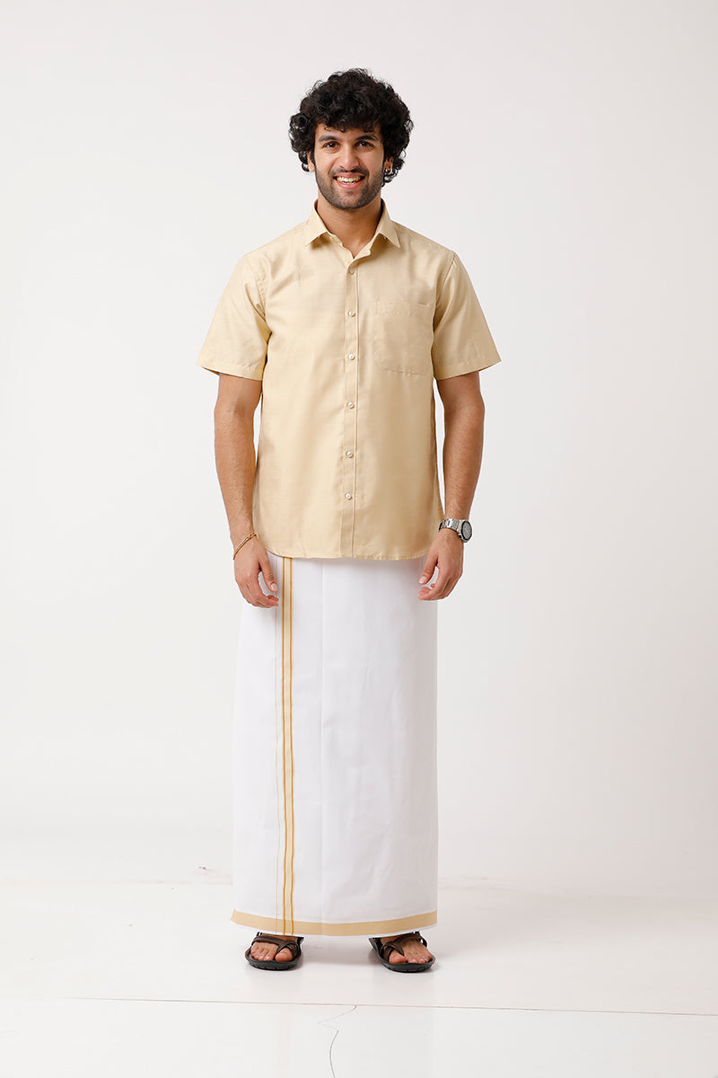 Art Silk Shirt Dhoti Set