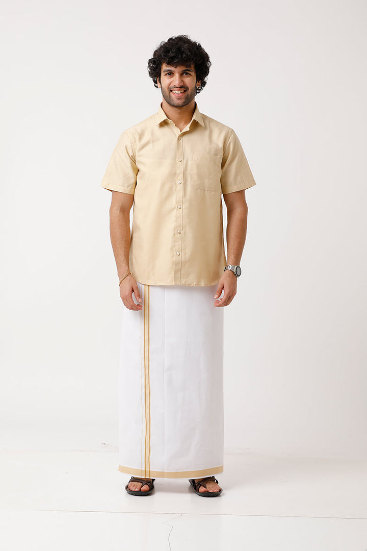 Art Silk Shirt Dhoti Set