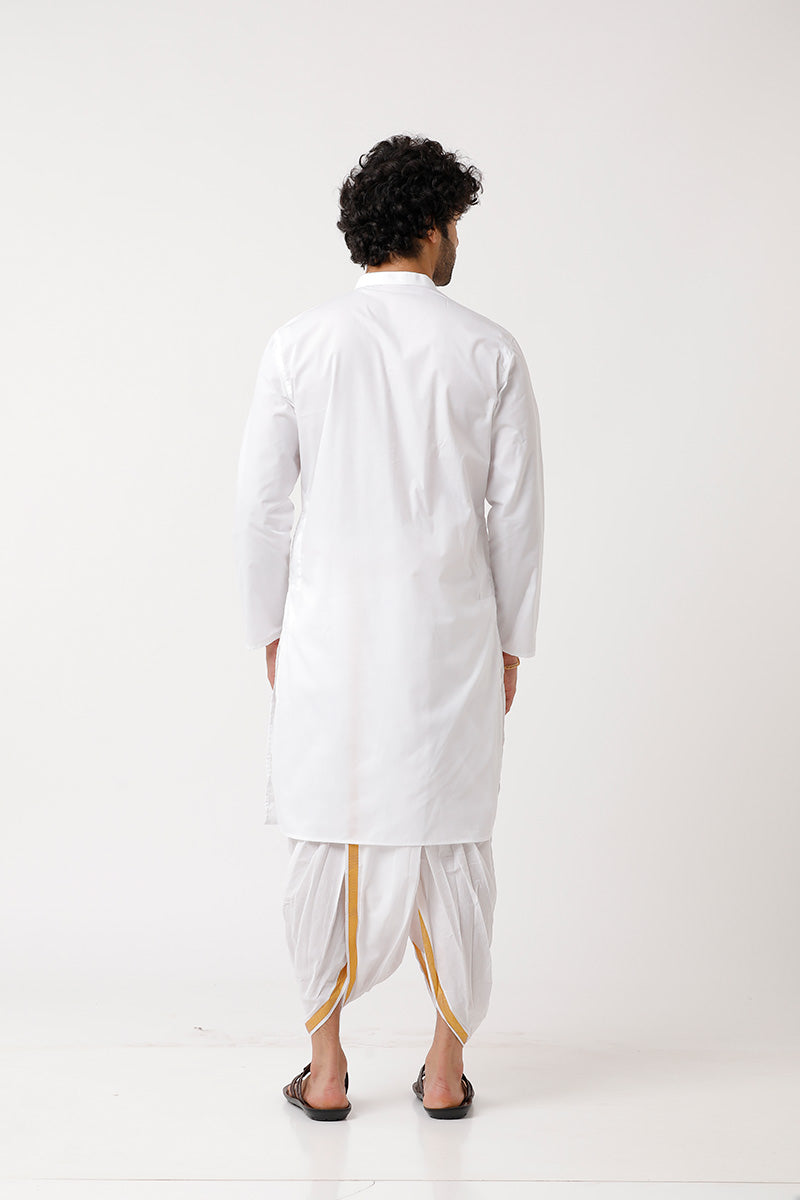 Subha Mangalam - White Kurta and Panchakacham 2 in 1 Set For Men | Uathayam