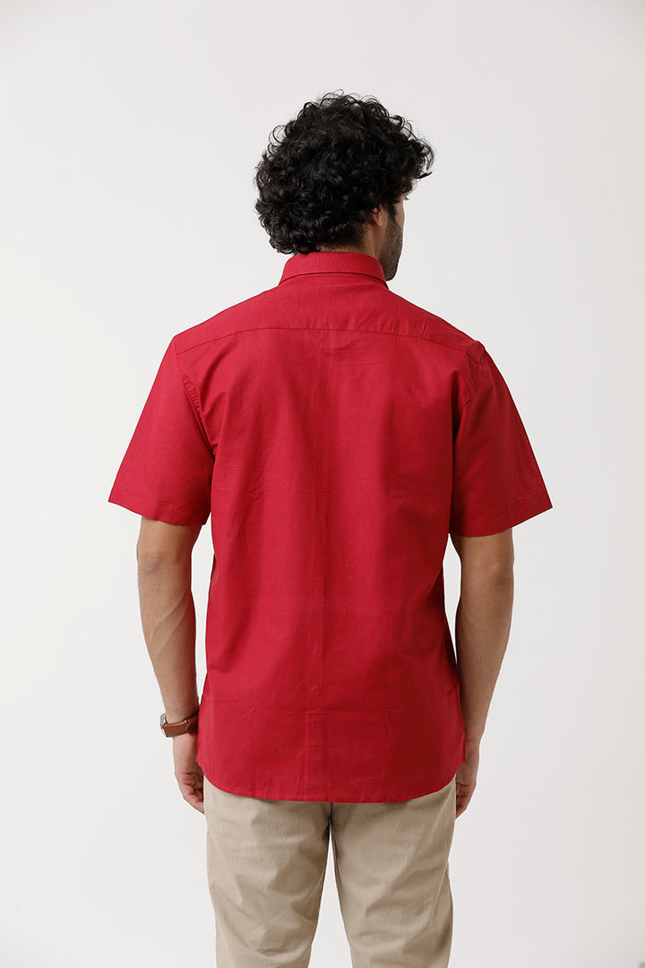 Jute Classic - Ruby Red Formal Shirt For Men | Ariser