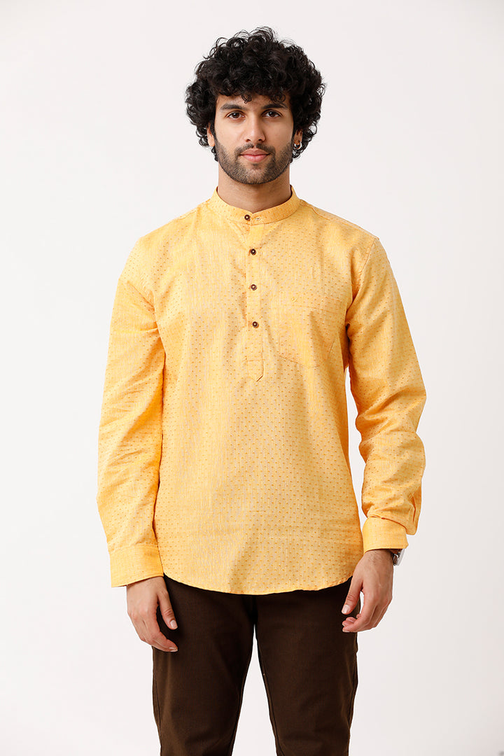 Uathayam Golden Yellow-Moksha Kurta For Men