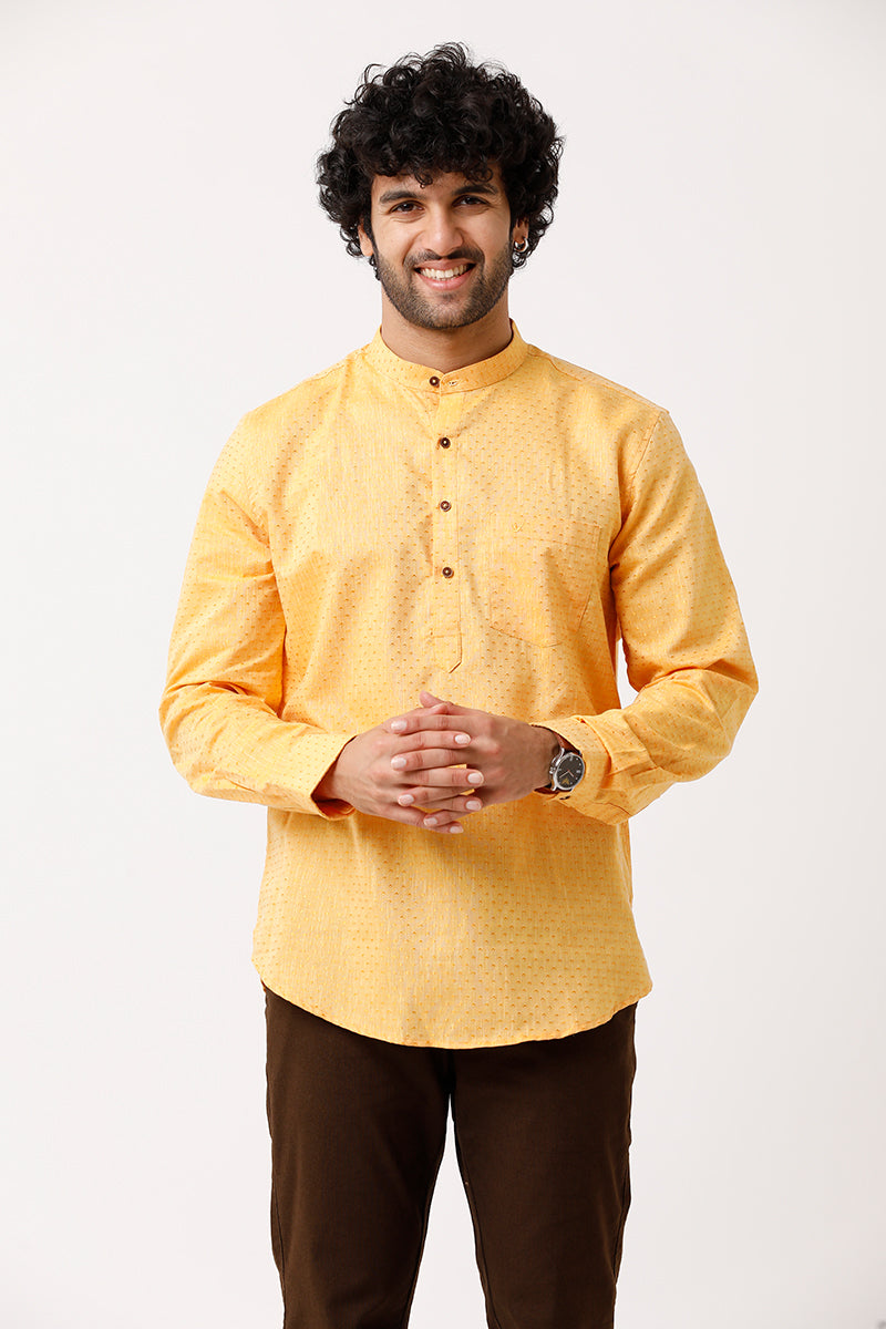Uathayam Golden Yellow-Moksha Kurta For Men