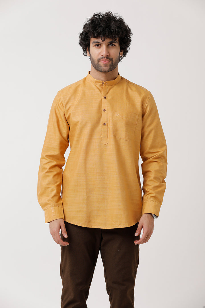 Urban - Yellow Short Kurta for Men | Uathayam