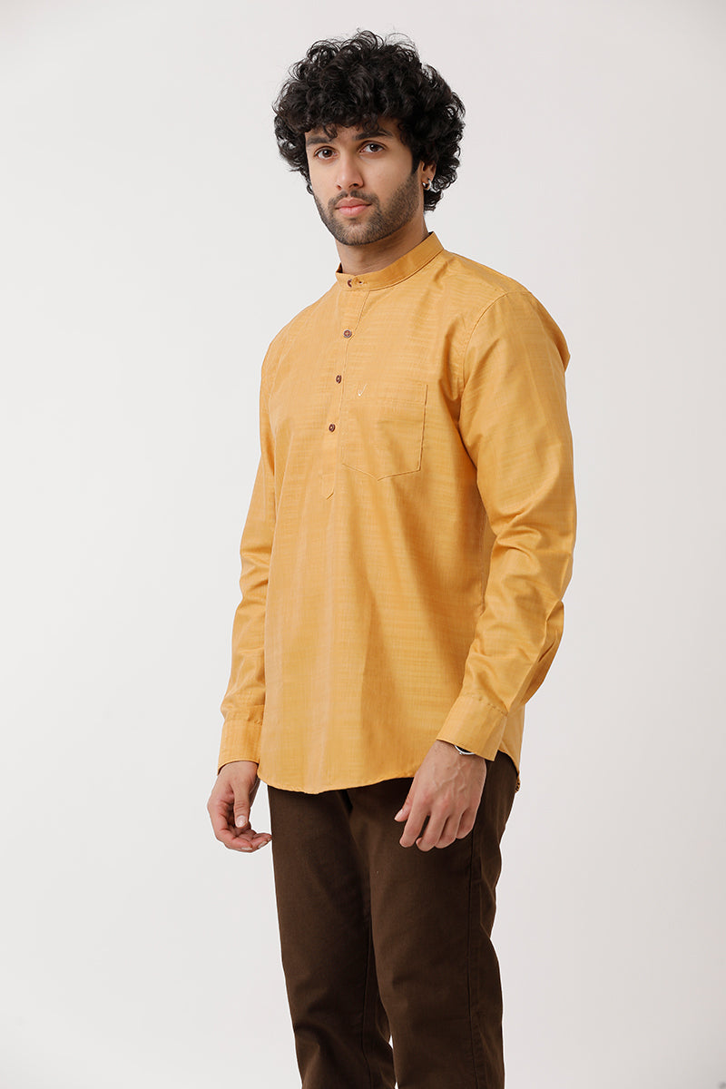 Urban - Yellow Short Kurta for Men | Uathayam