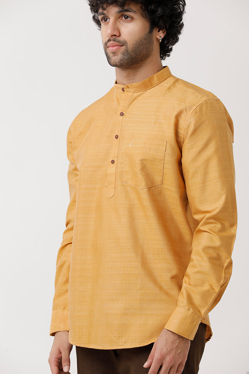 Urban - Yellow Short Kurta for Men | Uathayam