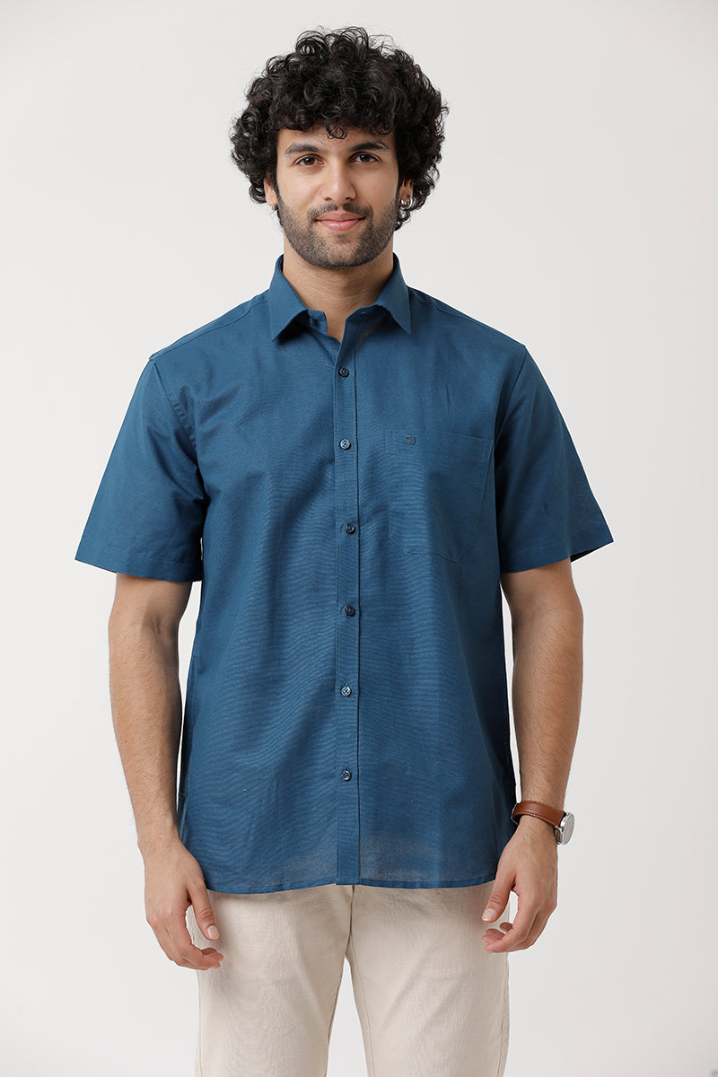 Mild Blue Jute Formal Shirt - Classic | Ariser – Uathayam