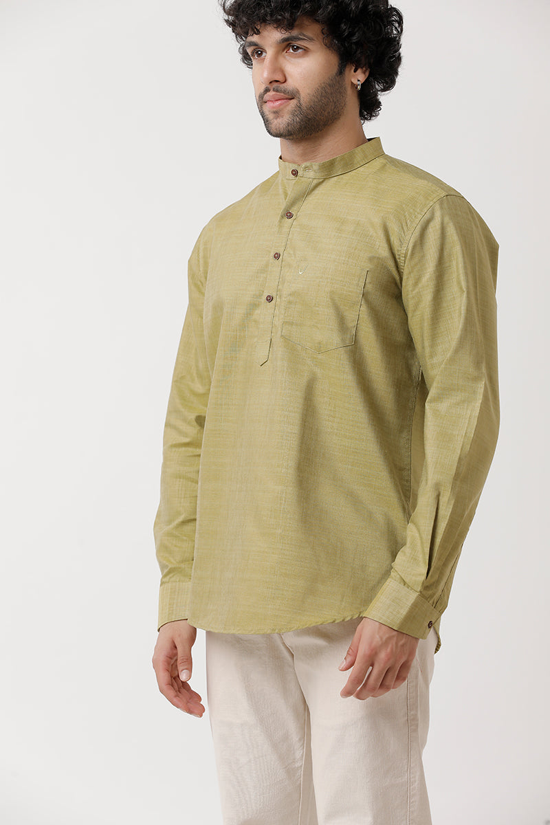 Urban - Light Green Short Kurta for Men | Uathayam