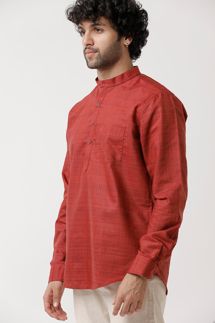 Uathayam Red-Urban Kurta For Men