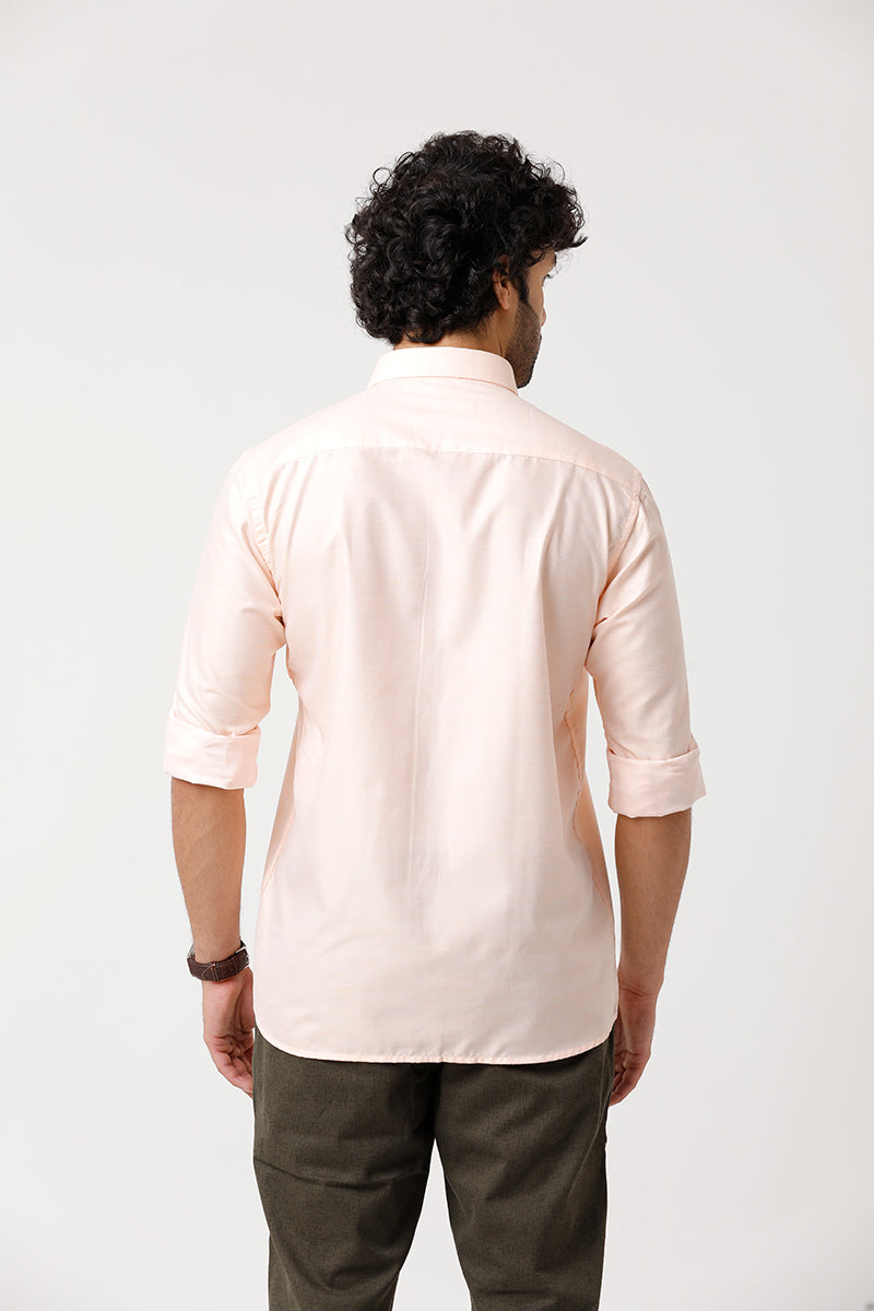 Tuscany - Peach Orange Formal Shirts for Men | Ariser