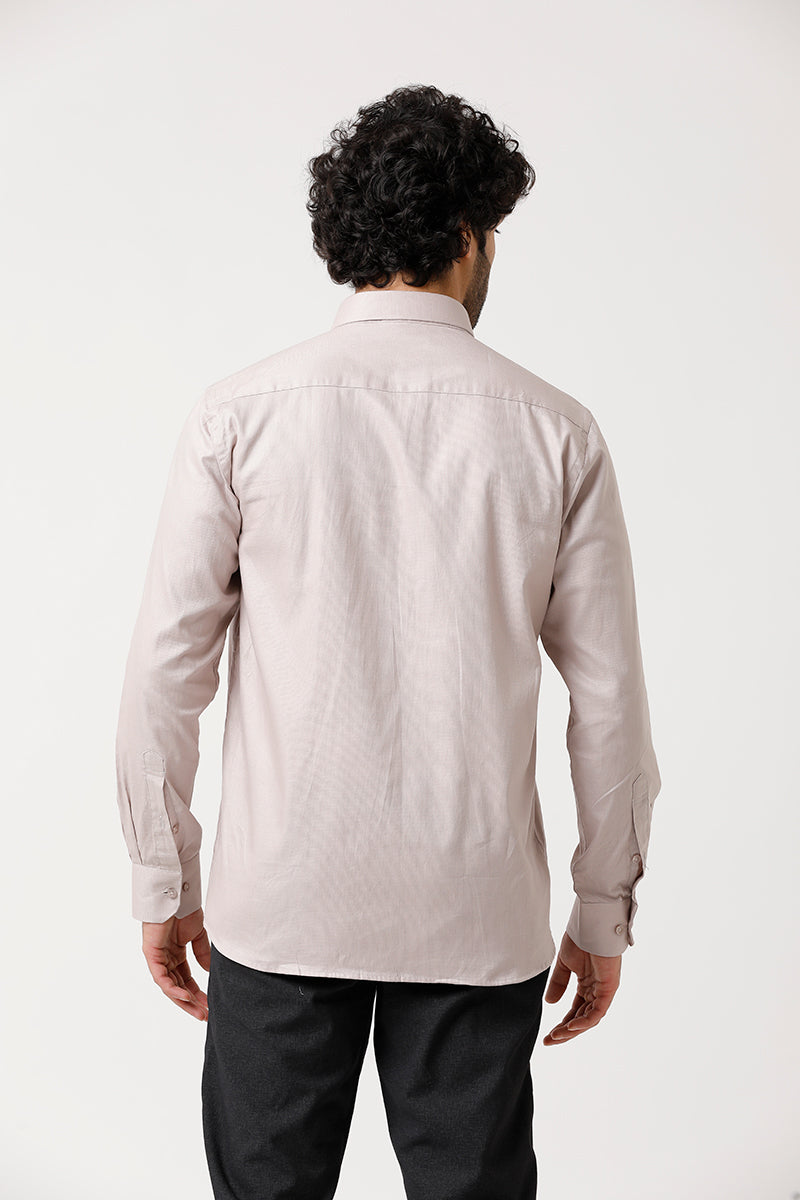 Ariser Aston Salt Beige Color Cotton Solid Smart Fit Formal Shirt For Men