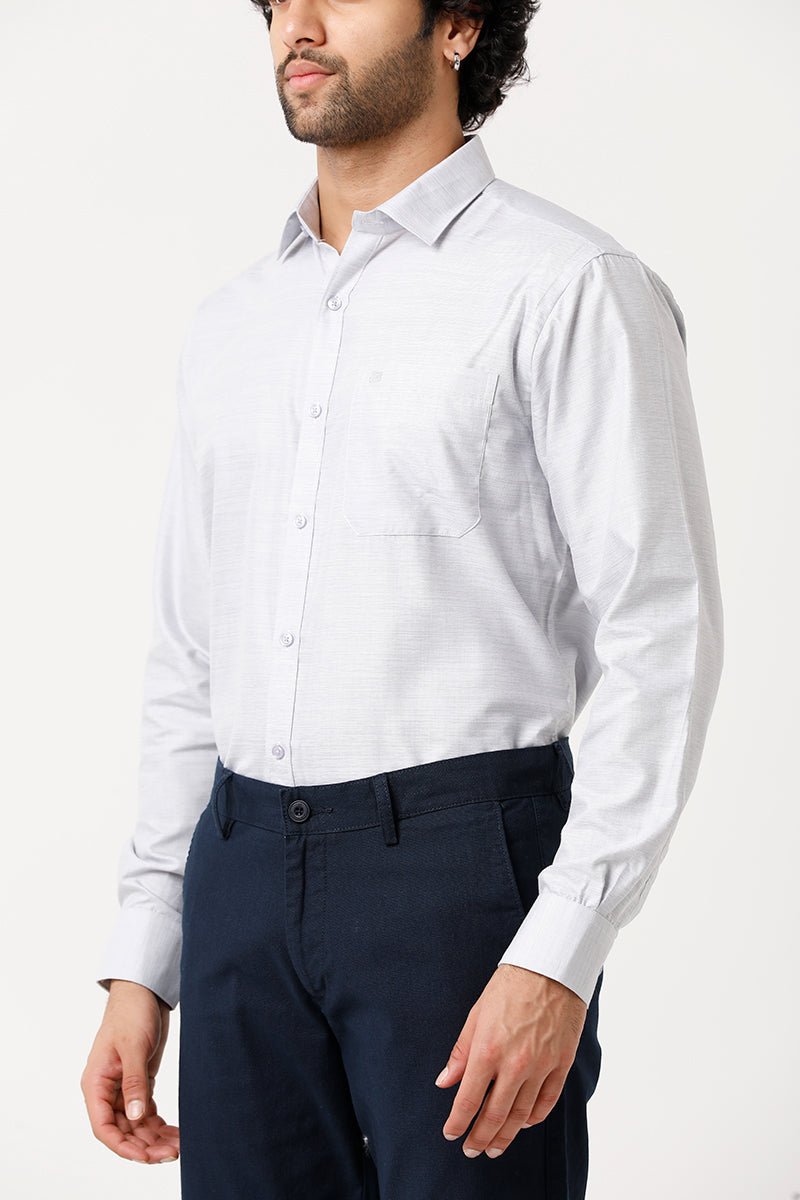 ARISER Tuscany Salt Blue Cotton Rich Solid Formal Full Sleeve Slim Fit Shirt for Men (Pack of 1)