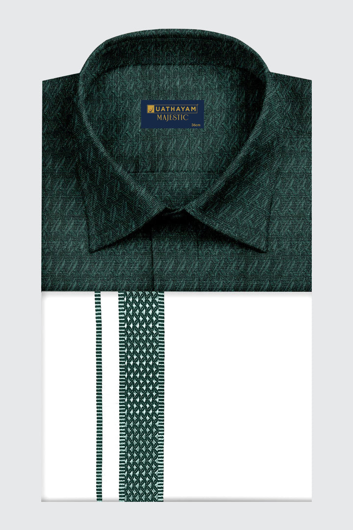 Uathayam Majestic bottle green fancy border dhoti