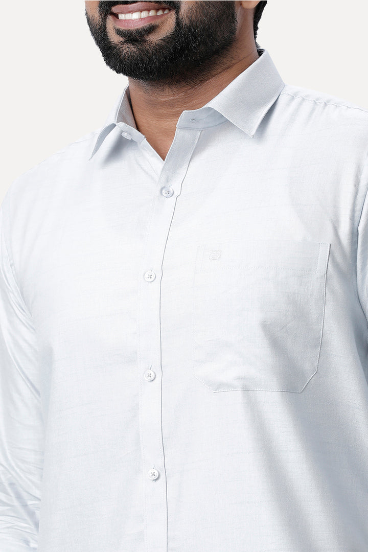 ARISER Hampton Greyish Blue Color Cotton Rich Full Sleeve Solid Slim Fit Formal Shirt for Men