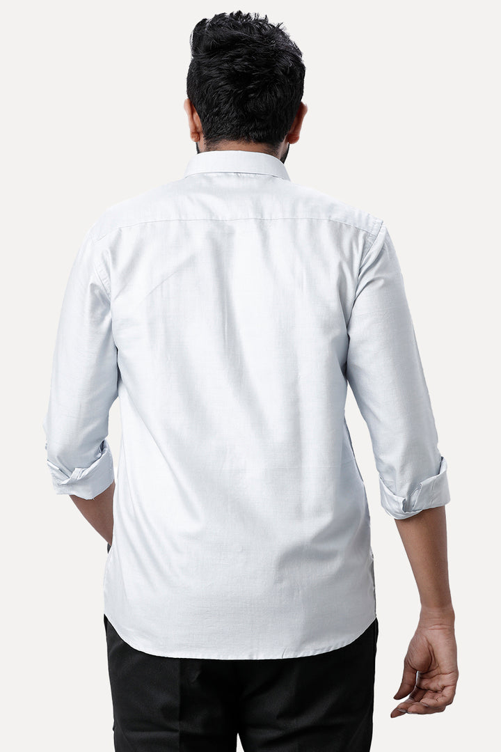 ARISER Hampton Greyish Blue Color Cotton Rich Full Sleeve Solid Slim Fit Formal Shirt for Men
